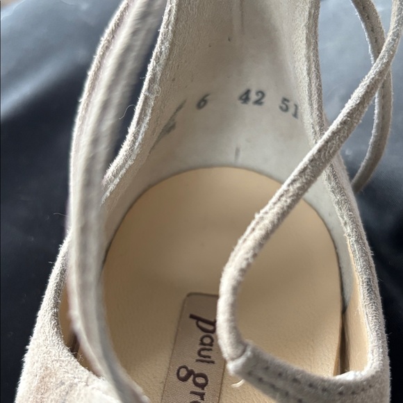 Paul Green Taupe Suede Heels with Wrap Laces NWOT